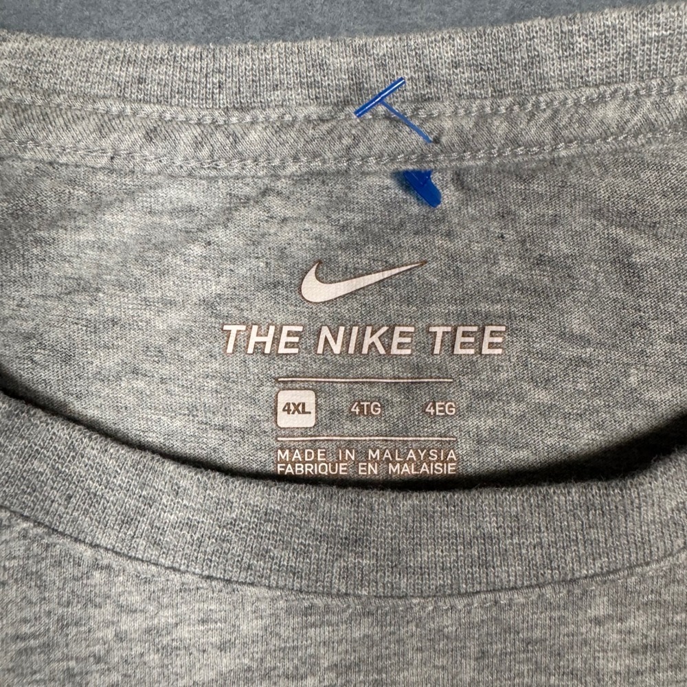 Nike Long Sleeve Shirt Mens 4XL Gray Silver Foil Just Do It Graphic Tee Big Tall - Picture 4 of 11